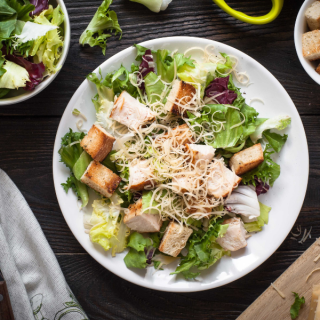 smoked chicken caesar salad